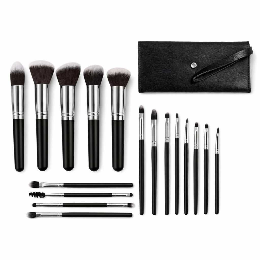 14-Piece Professional Makeup Brush Set with Travel Pouch
