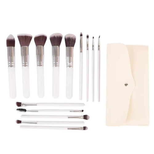 14-Piece Professional Makeup Brush Set with Travel Pouch