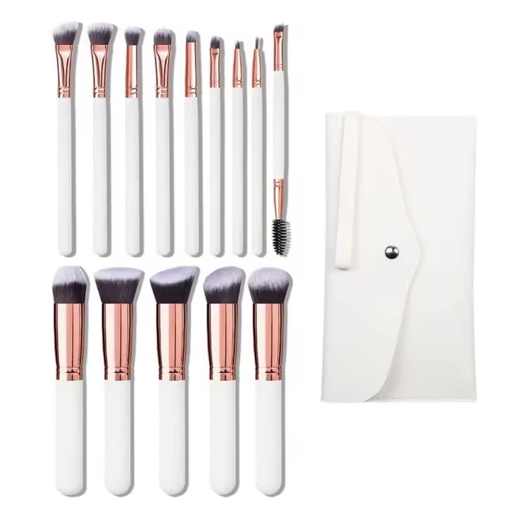 14-Piece Professional Makeup Brush Set with Travel Pouch